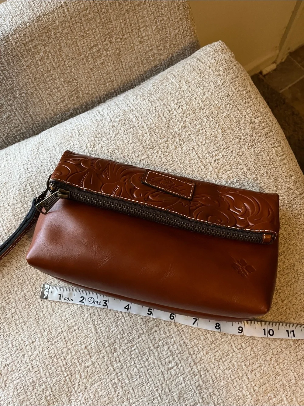 Patricia Nash VALERIE Fold-over Wristlet/Clutch Leather-Tooled Florence